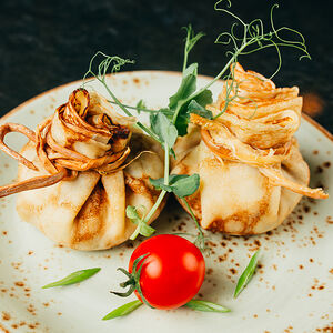 Блинчики с курицей и грибами