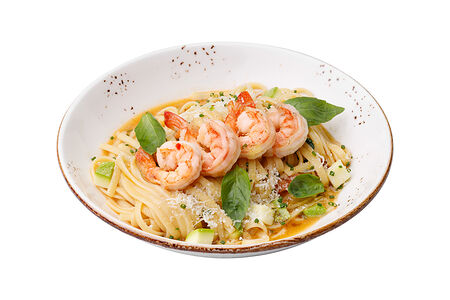 Лингвини с креветками