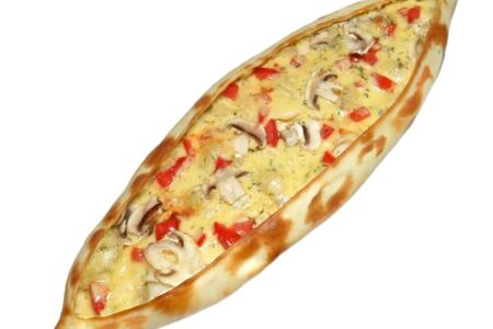 Пиде с грибами лодка