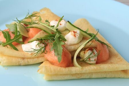 Блины с лососем