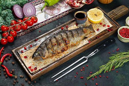 Сибас на мангале