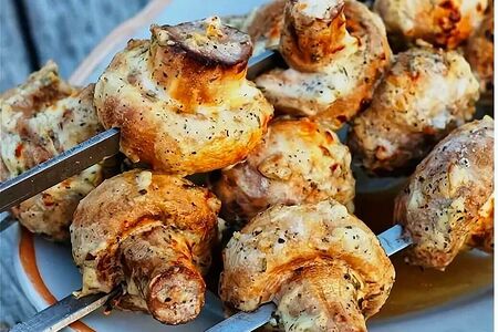 Грибы на мангале