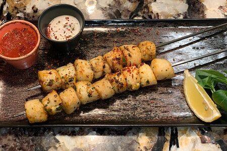 Морской гребешок на мангале