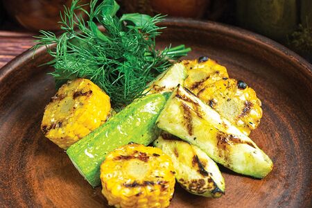 Цукини с молодой кукурузой гриль