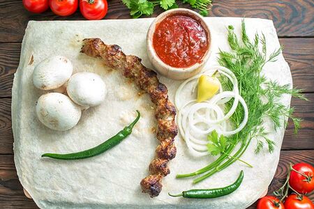 Люля-кебаб из говядины с грибами