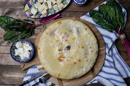 Осетинский пирог с сыром и свекольными листьями Сахараджин