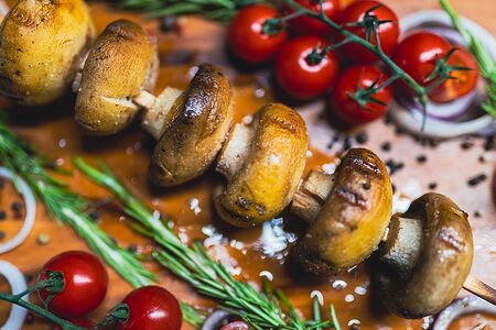 Грибы на мангале