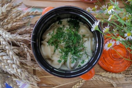 Пельмени запеченные cвинo-говяжьи