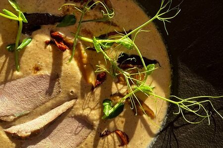 Грибной крем-суп с уткой конфи