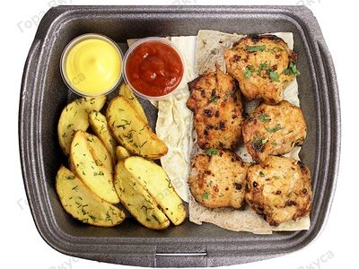 Куриная грудка на углях (гарнир4) 200/100/30/30 г