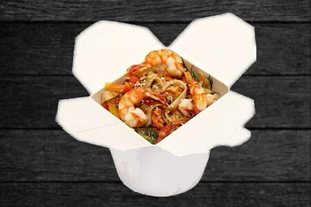 Удон сливочный с креветкой