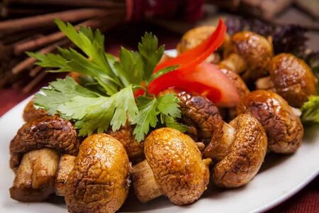 Грибы на углях