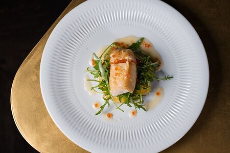 Треска с хрустящим драником