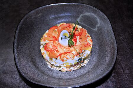 Оливье с копченым утиным филе