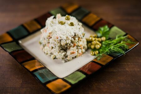 Салат Оливье с курицей