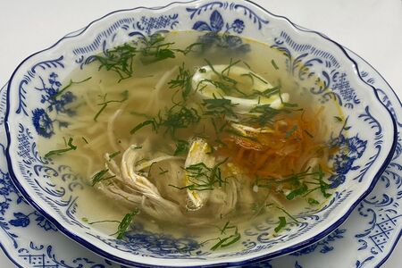 Лапша куриная с яйцом