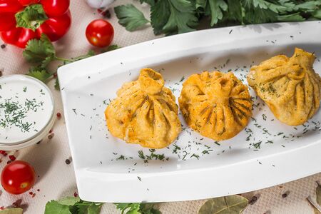 Жареные хинкали со свининой