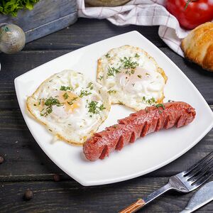 Яичница с сосиской