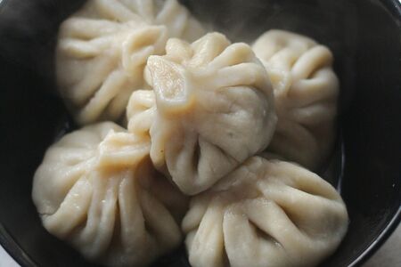 Хинкали с грибами и картофелем (веган)