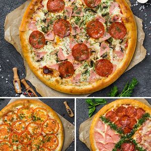 3 пиццы по 25 см