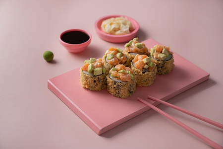 Тартар темпура с лососем