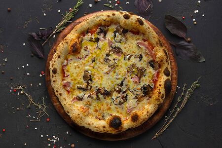 Пицца ветчина с грибами