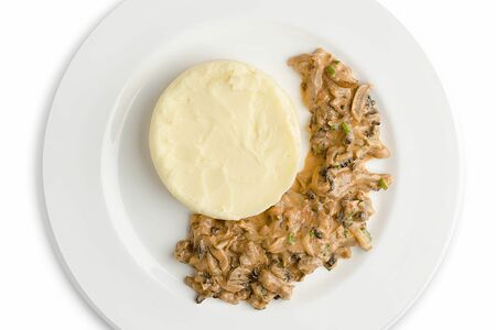 Бефстроганов с картофельным пюре