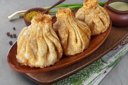 Хинкали с бараниной жареные