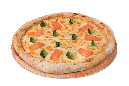 Пицца Нежный лосось на тонком тесте