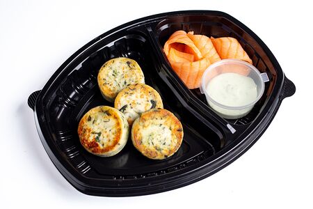 Сырники со шпинатом и форелью