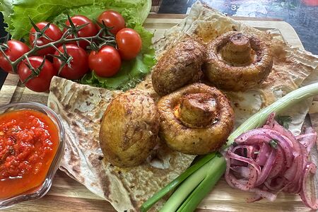 Шампиньоны на мангале