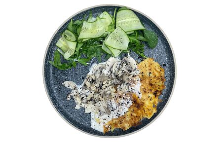 Драники с грибным соусом