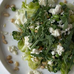 Цукини, горошек, авокадо, брокколи, фасоль, мягкий сыр