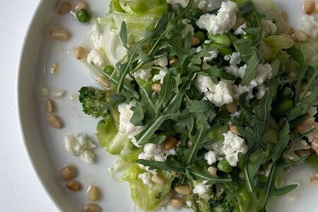 Цукини, горошек, авокадо, брокколи, фасоль, мягкий сыр