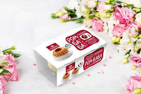 Ром-баба в сливках с вишней десерт