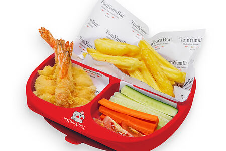Bento-box с креветками/ картофель фри