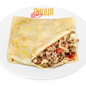 Блин гурьевский с грибами и курицей