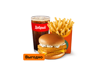 Двойной Фиш Бургер Большой Комбо