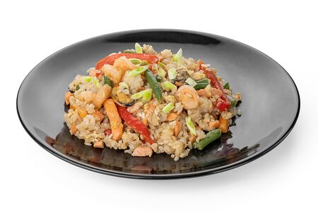 Рис с морепродуктами и овощами