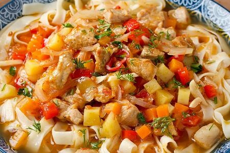 Лагман с курицей 