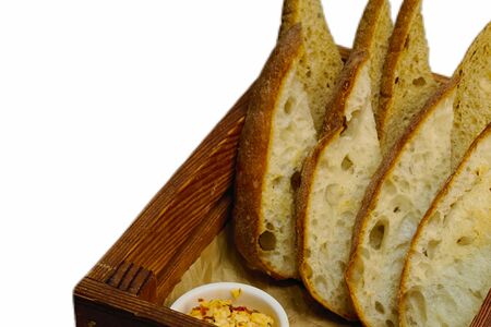 Хлебная корзина чиабатта с маслом