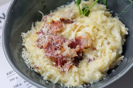 Паста орзо с беконом