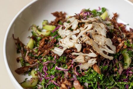 Хрустящая утка, красная капуста и грецкий орех