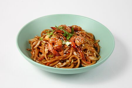 Вок удон с креветками