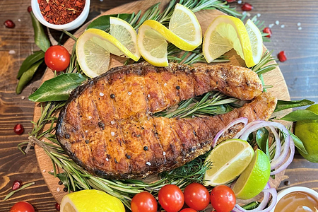 Семга на углях