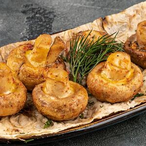 Запеченные грибы с курдюком