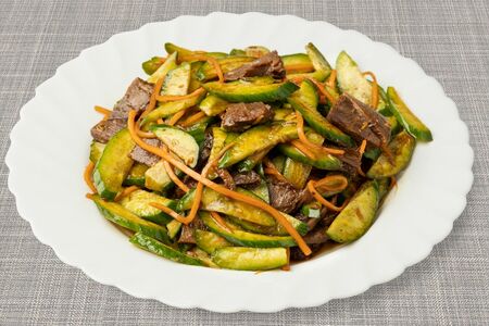 Салат Говядина с огурцом