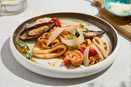 Тальятелле с морепродуктами 