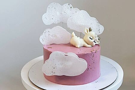 Детский торт №4 с оленёнком Ваниль-клубника