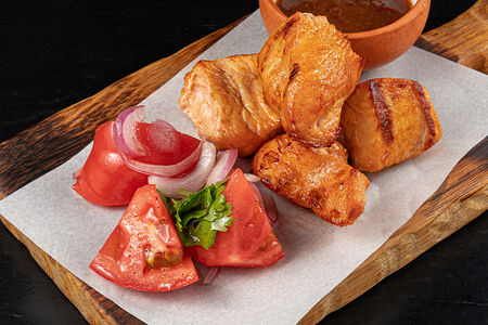 Шашлык из индейки с томатами